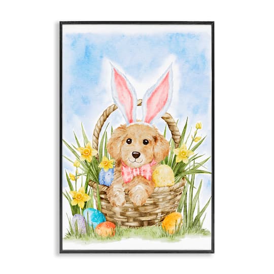 Stupell Industries Spring Easter Puppy Framed Giclée Wall Art